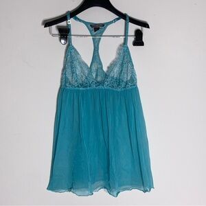 VICTORIA'S SECRET | Blue Sheer Lace Babydoll Lingerie